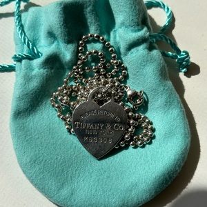 Authentic Return to Tiffany’s dog tag on long chain
